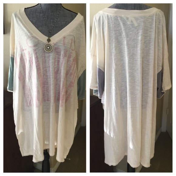 Free People Graphic City Slicker Oversized.  NWT. - Picture 4 of 7